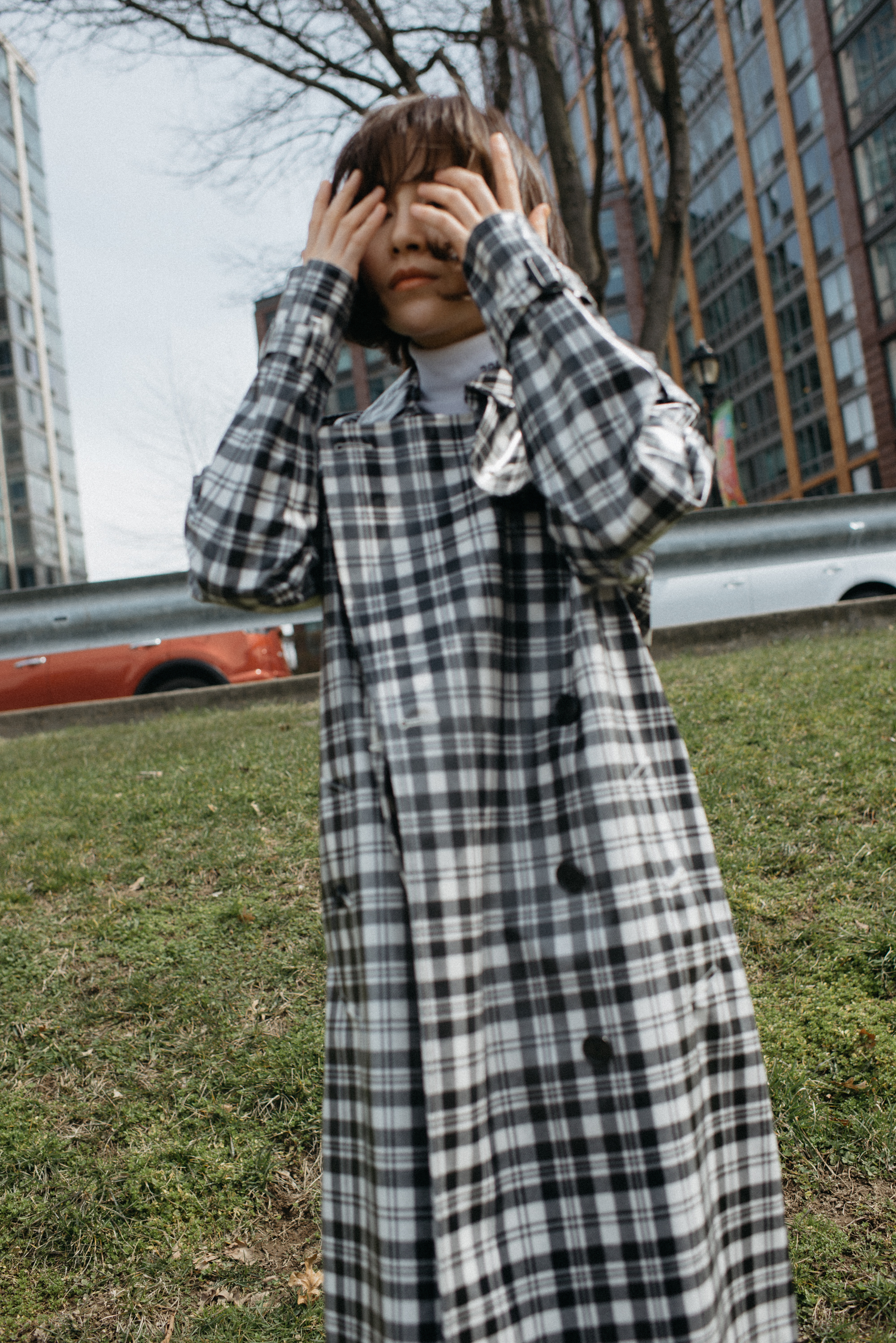 celine plaid coat